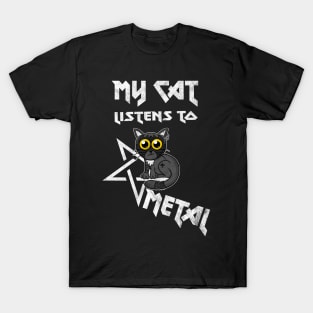 Vintage style - My cat listens to Metal T-Shirt